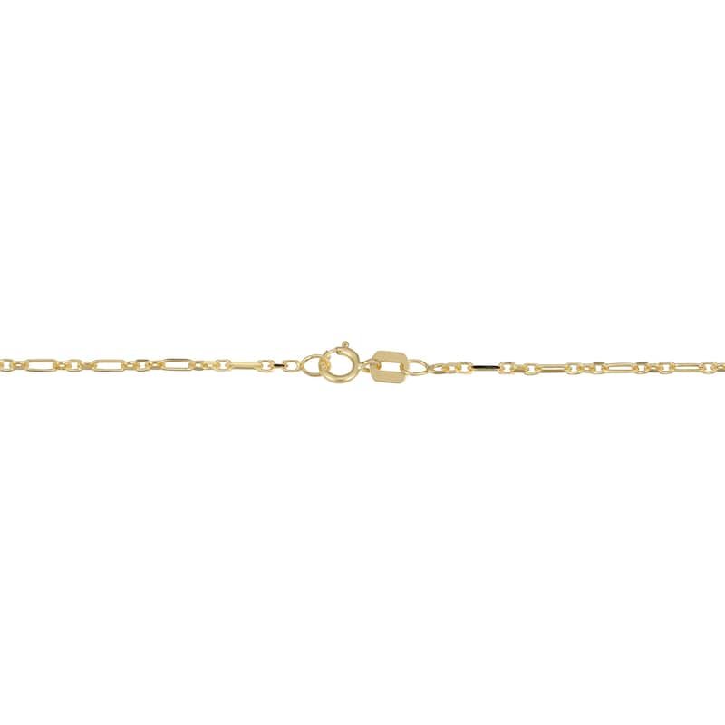 Fremada 14k Yellow Gold Figaro Forzatina 3+1 Link Anklet (10 inches)