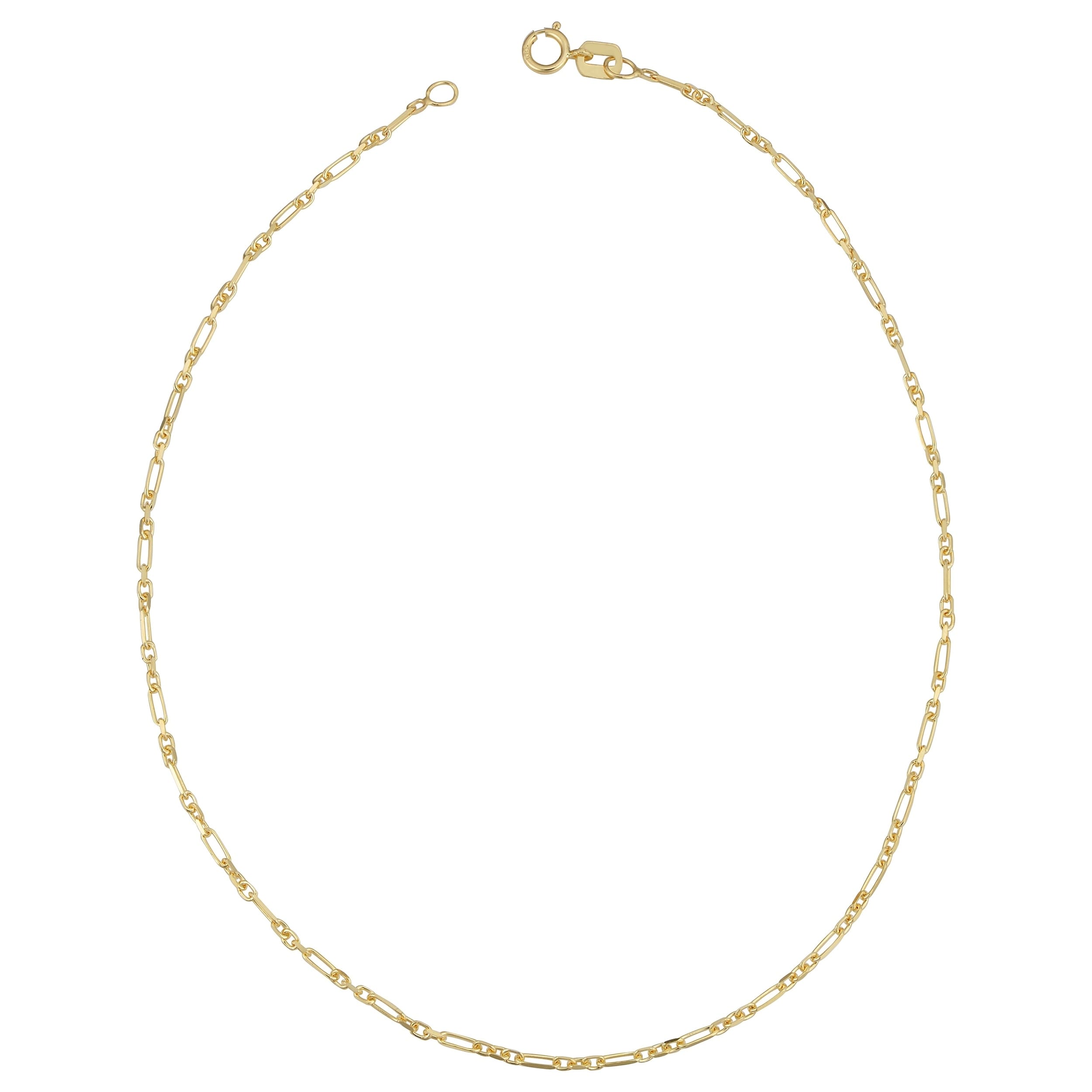 Au Naturale 14k Yellow Gold Figaro Forzatina 3+1 Link Anklet (10 inches)