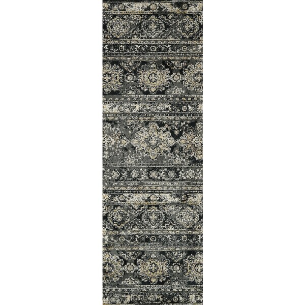 Microfiber Verona Slate Rug - 2'7" x 10'