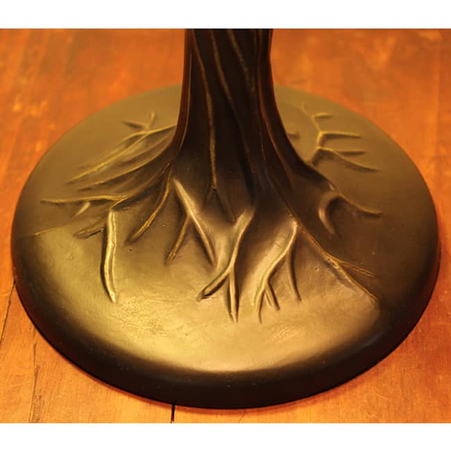 Blue Wisteria Tiffany Style Lamp w/ Tree Trunk Base