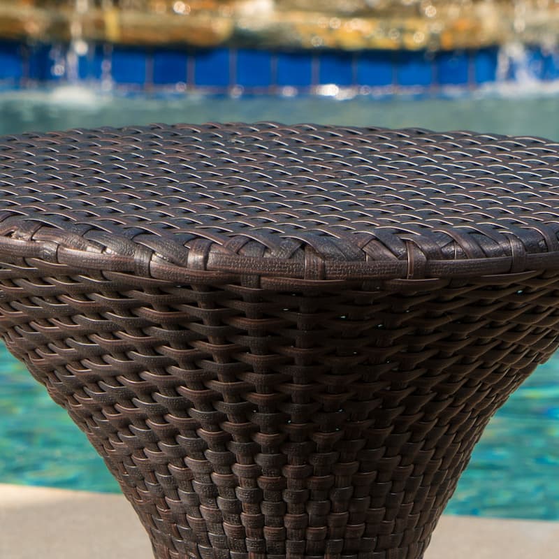 Newport Outdoor 3-Piece Round Wicker Chat Set by Christopher Knight Home
