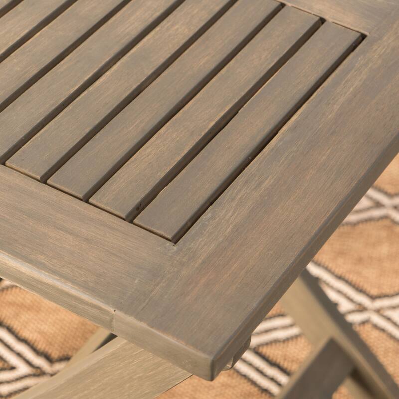 Positano Outdoor Foldable Acacia Wood Side Table by Christopher Knight Home