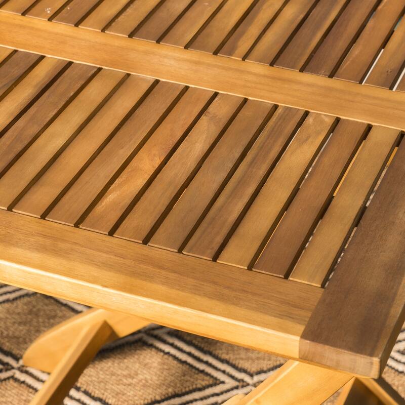 Positano Outdoor Foldable Acacia Wood Side Table by Christopher Knight Home
