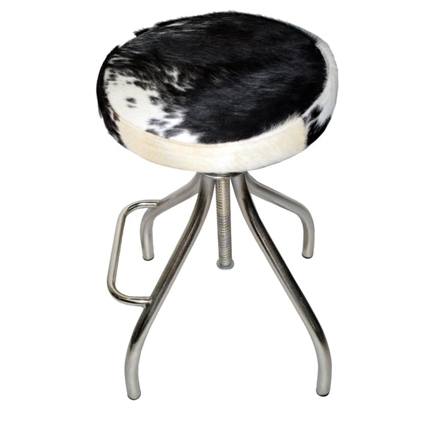Cerus Multicolored Leather Metal Cow Hide Bar Stool Free Cerus Multicolored Leather Metal Cow Hide Bar Stool