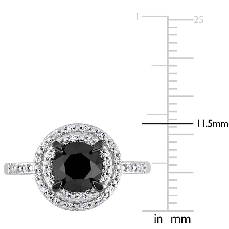 Miadora Signature Collection Signature Collection 14k White Gold 1-5/8ct TDW Black and White Diamond