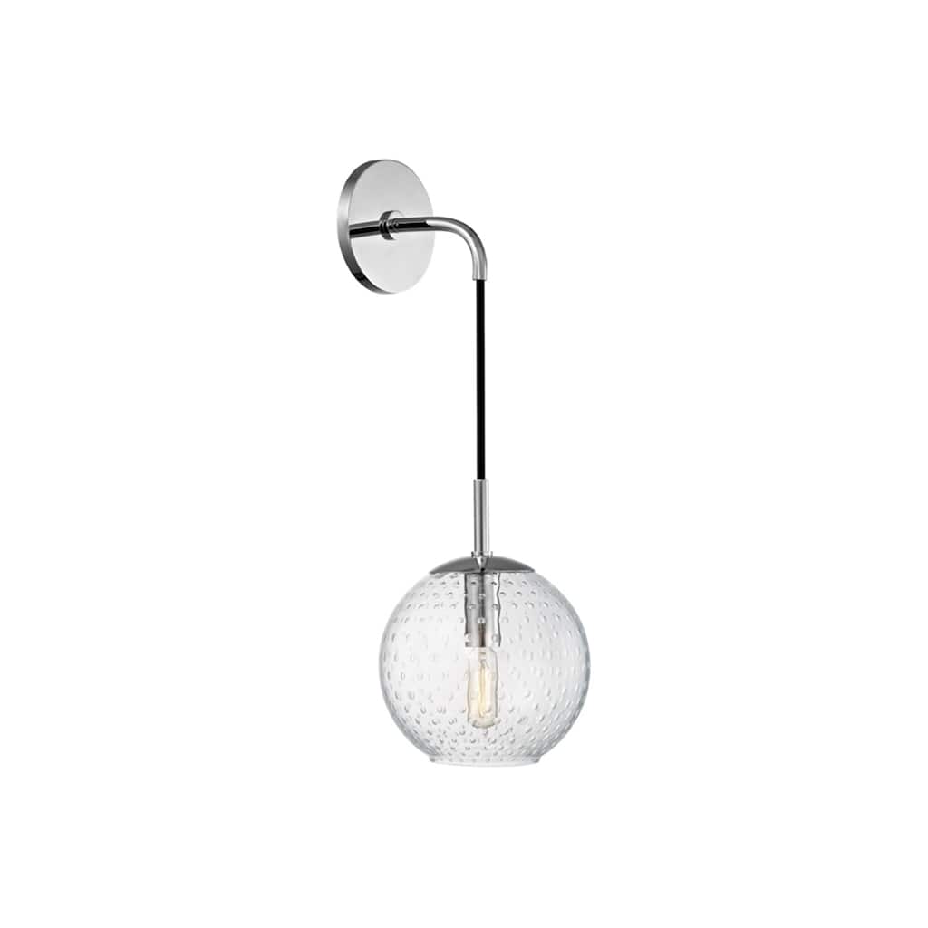 Hudson Valley Rousseau Polished Chrome Metal 14 inch Wall Sconce, Clear Glass