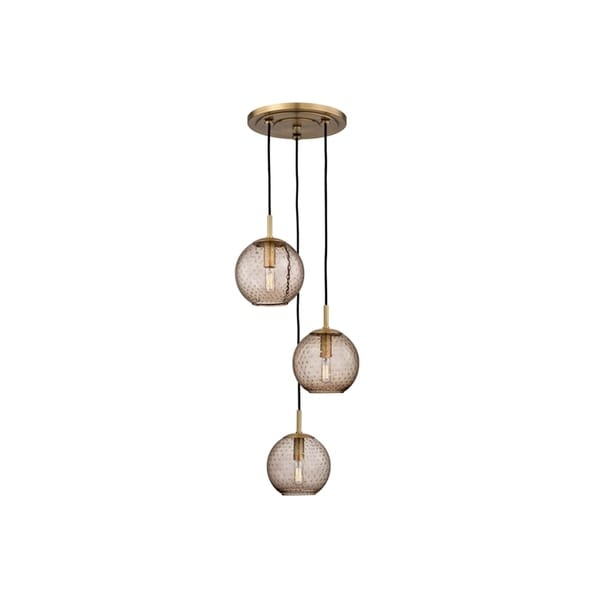 3 light cluster pendant hand blown glass hudson valley rousseau aged brass metal 3light cluster pendant bronze glass shop pendant 3 light cluster pendant hand blown glass hudson valley rousseau aged brass metal 3light cluster pendant bronze glass shop pendant