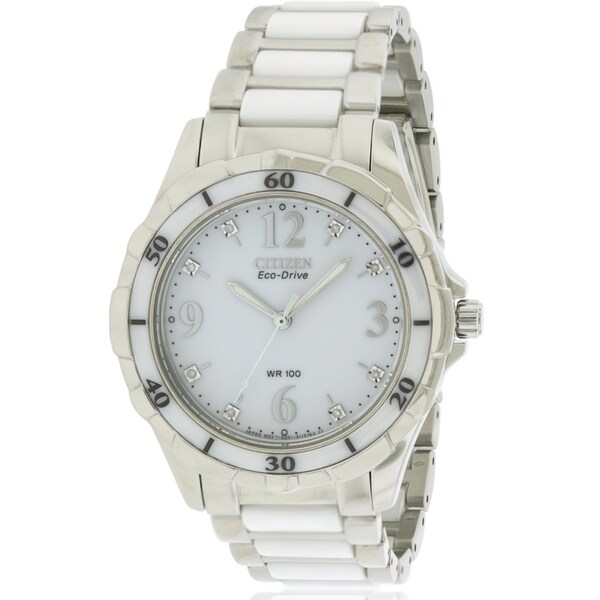 citizen eco drive women's white ceramic