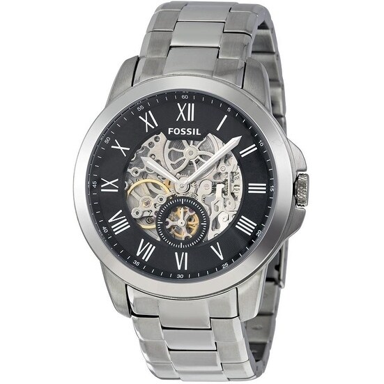 fossil grant automatic stainless steel watch