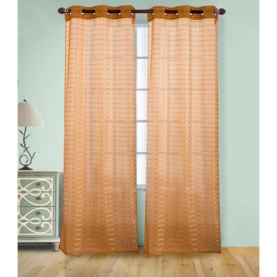 Buy Gold Geometric Sheer Curtains Online At Overstock Our Best
