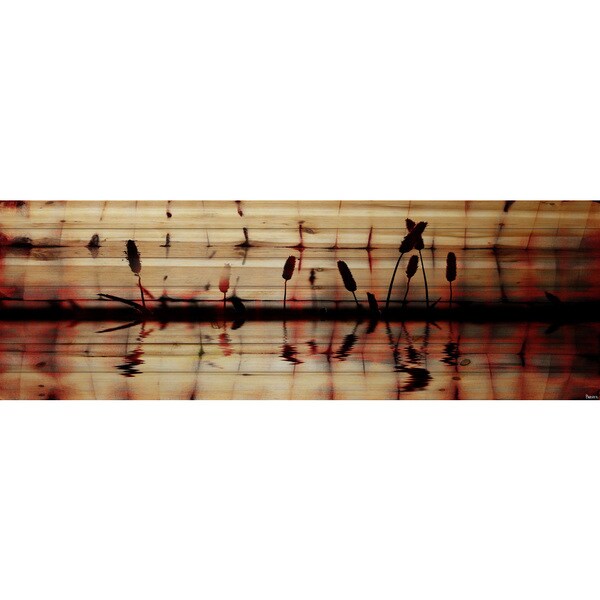 Handmade Panoramic Reflection Print on Natural Pine Wood