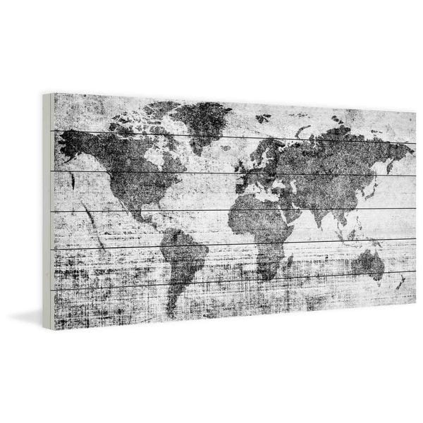 Handmade Lost in the World Print on White Wood