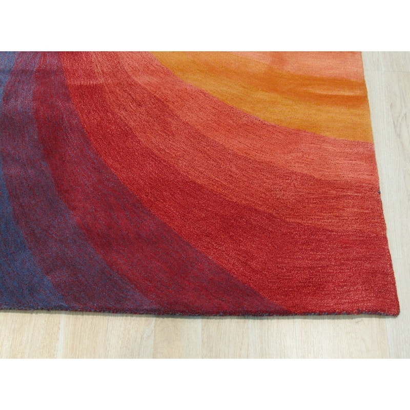 Hand-tufted Wool Lollipop Contemporary Abstract Swirl Area Rug