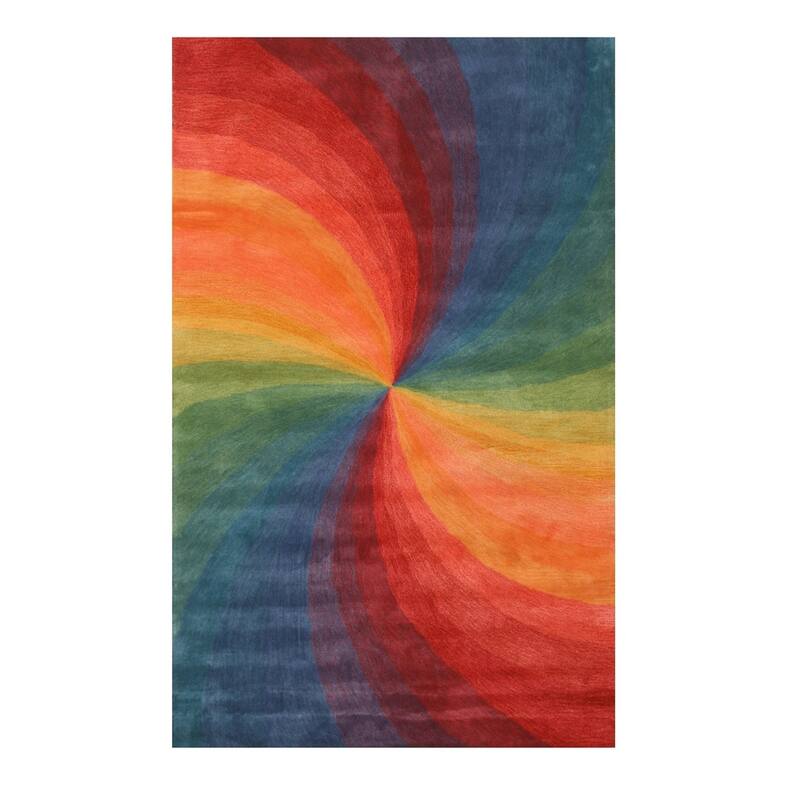 Hand-tufted Wool Lollipop Contemporary Abstract Swirl Area Rug