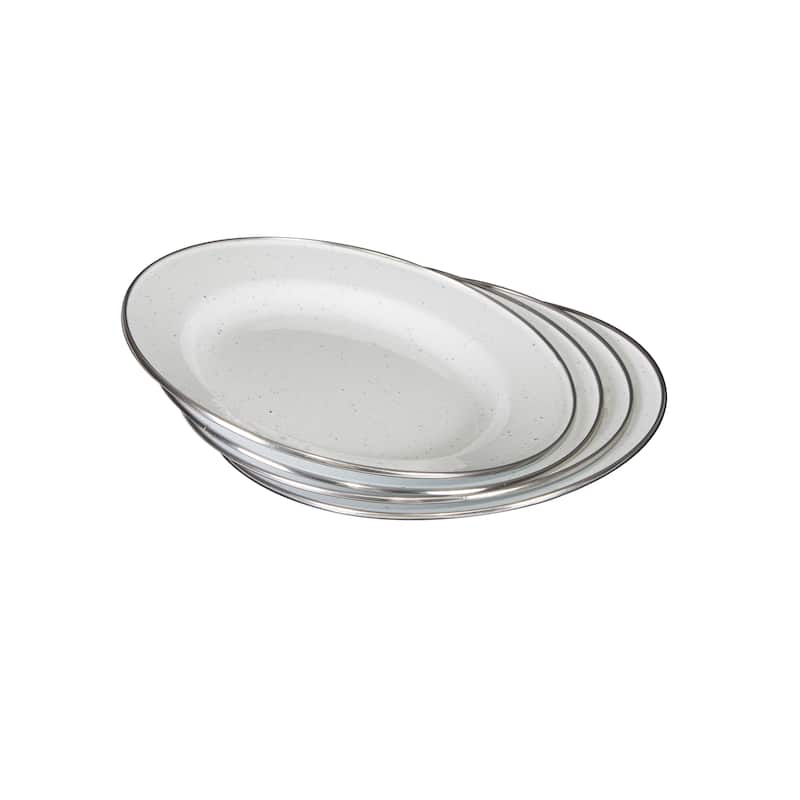 Stansport Enamel Camping Tableware Set - 24 Piece in White