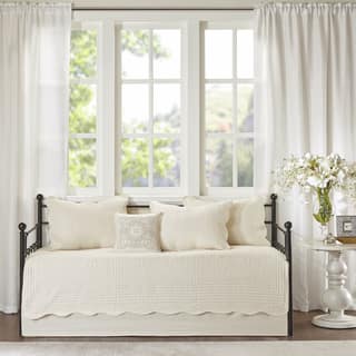 Madison Park Venice Cream 6 Piece Scalloped Edge Daybed Cover Set
