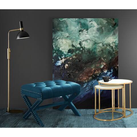 Chic Home Mia Updated Neo Traditional Tufted Velvet X Ottoman