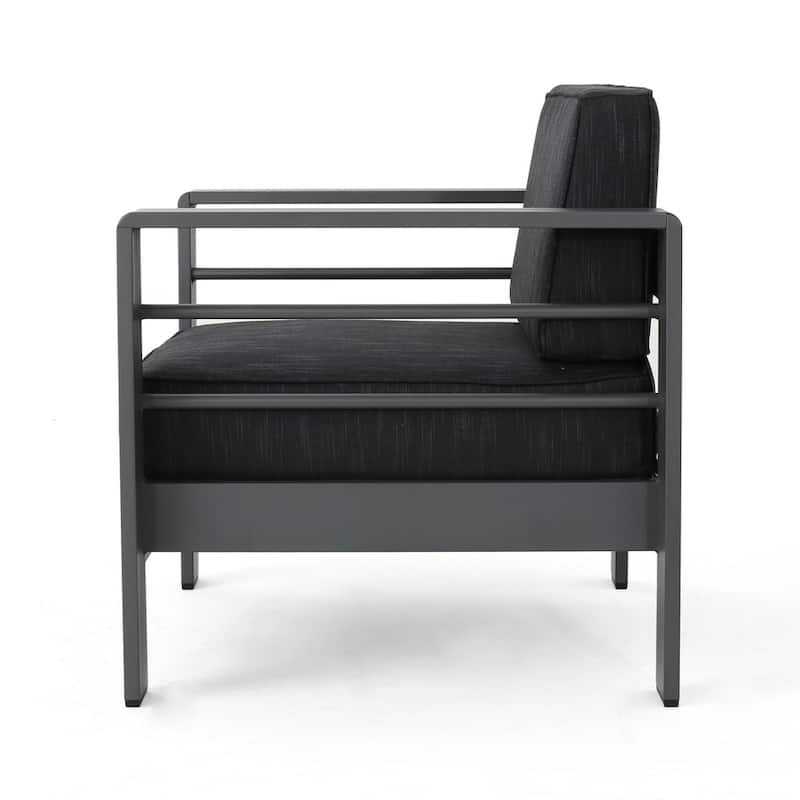 Cape Coral Outdoor Aluminum Club Chair with Cushions (Set of 4) by Christopher Knight Home