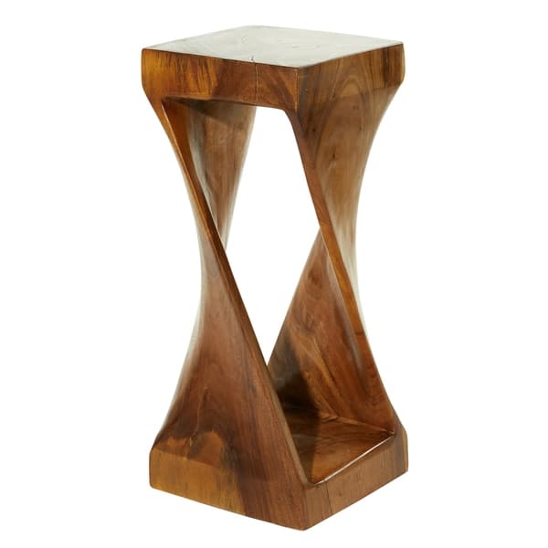 Natural 30 X 12 Inch Brown Twisted Wooden Side Table By Brown Twisted Wooden Side Table