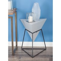Studio 350 Wood Metal Triangle Table 20 Inches Wide 24 High Studio 350 Wood Metal Triangle Table 20 Inches Wide 24 High