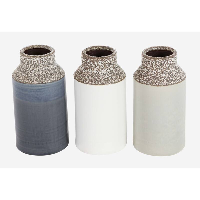 Multi Colored Porcelain Ceramic Decorative Vase (Set of 3)