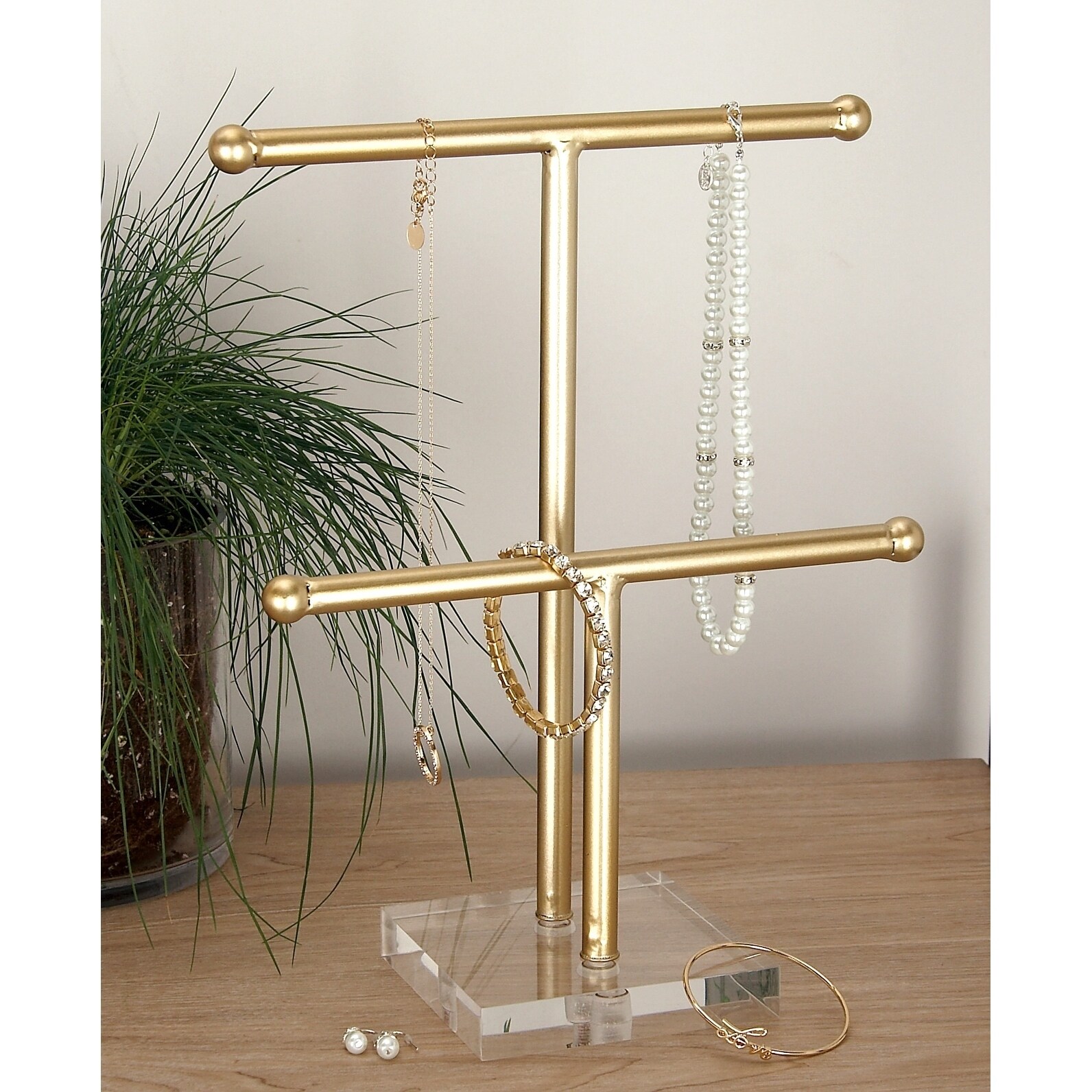 Acrylic t bar deals jewelry stand