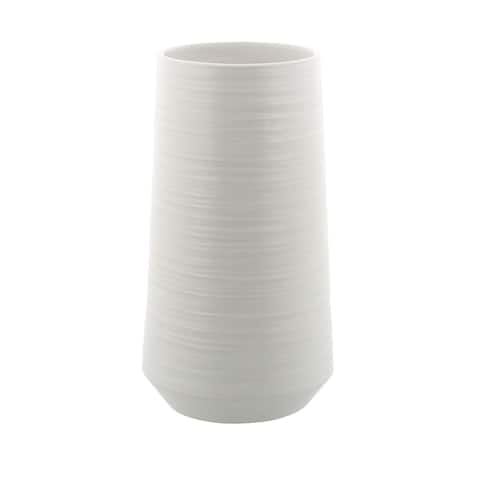 Silver Porcelain Contemporary Vase 12 x 6 x 6