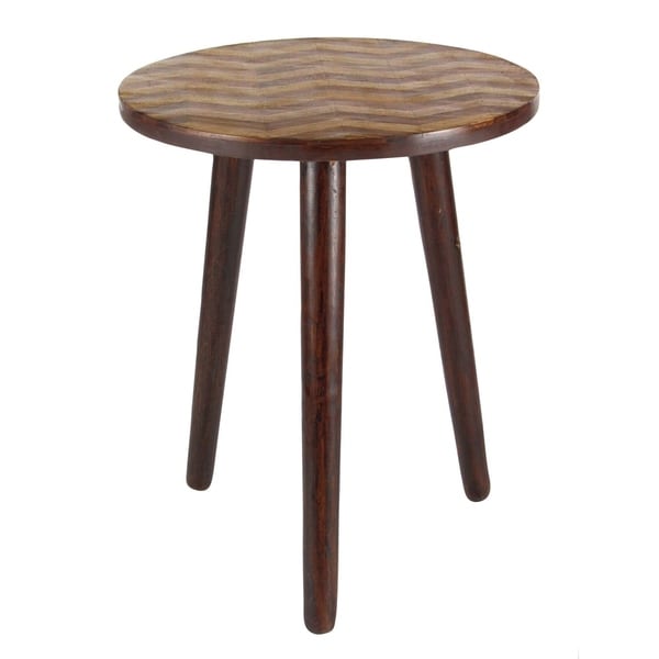 Modern 22 X 18 Inch Brown Round Wooden Accent Table By Studio Modern 22 X 18 Inch Brown Round Wooden Accent Table By Studio 350