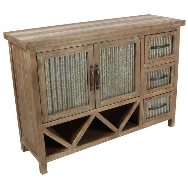 Farmhouse 33 Inch Aluminum And Wood Two Door Cabinet By Farmhouse 33 Inch Aluminum And Wood