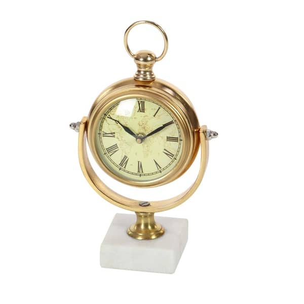 Contemporary 10 x 7 Inch Gold Vintage Table Clock by Studio 350 - Bed ...
