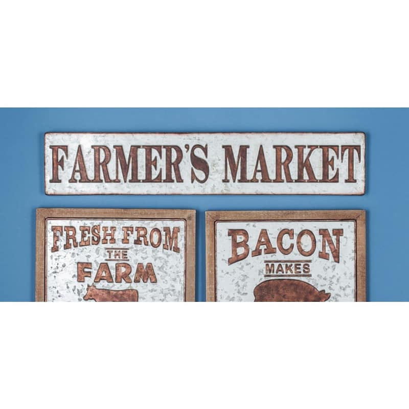 Grey Iron Farmhouse Wall Decor Text 7 x 36 x 1