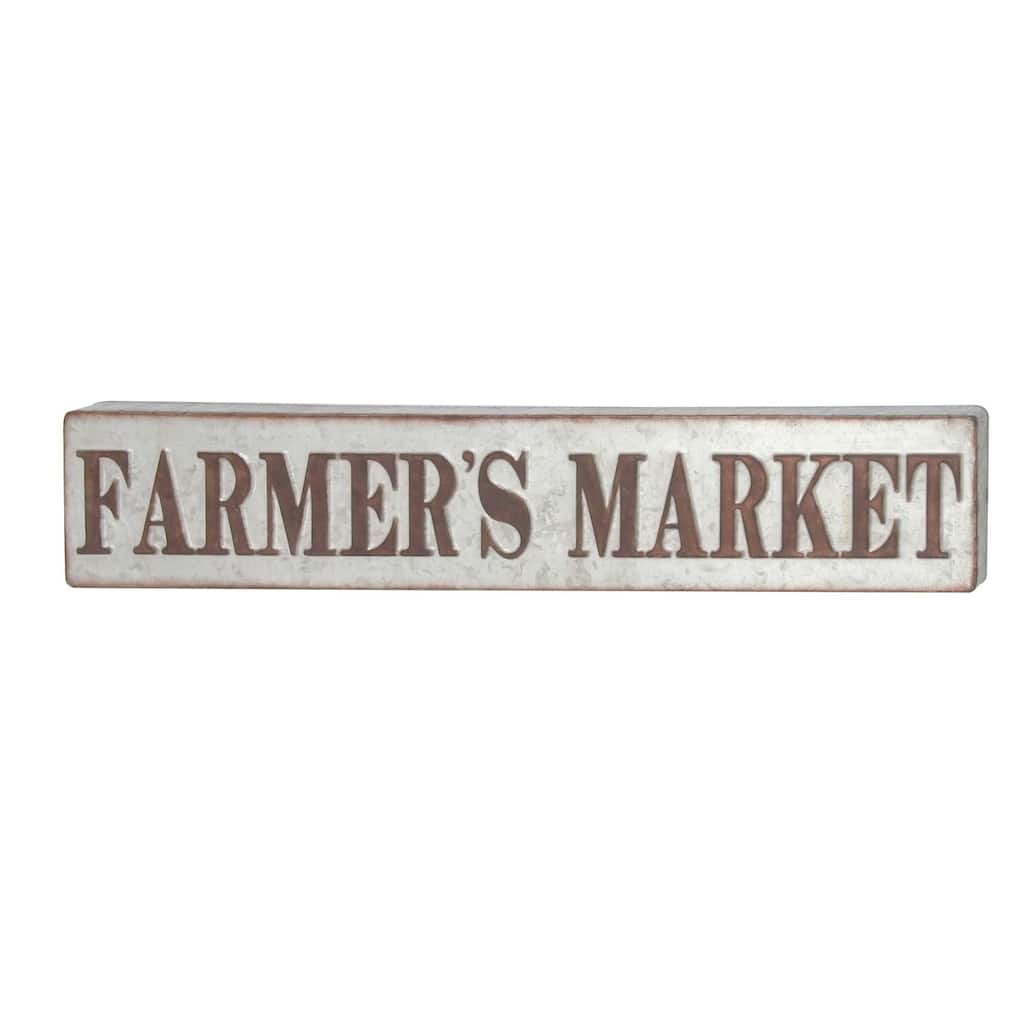 Grey Iron Farmhouse Wall Decor Text 7 x 36 x 1