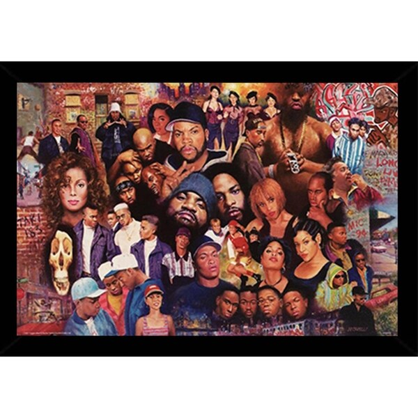 Legends of Rap & Hip Hop Poster With Choice of Frame (24x36) - Bed