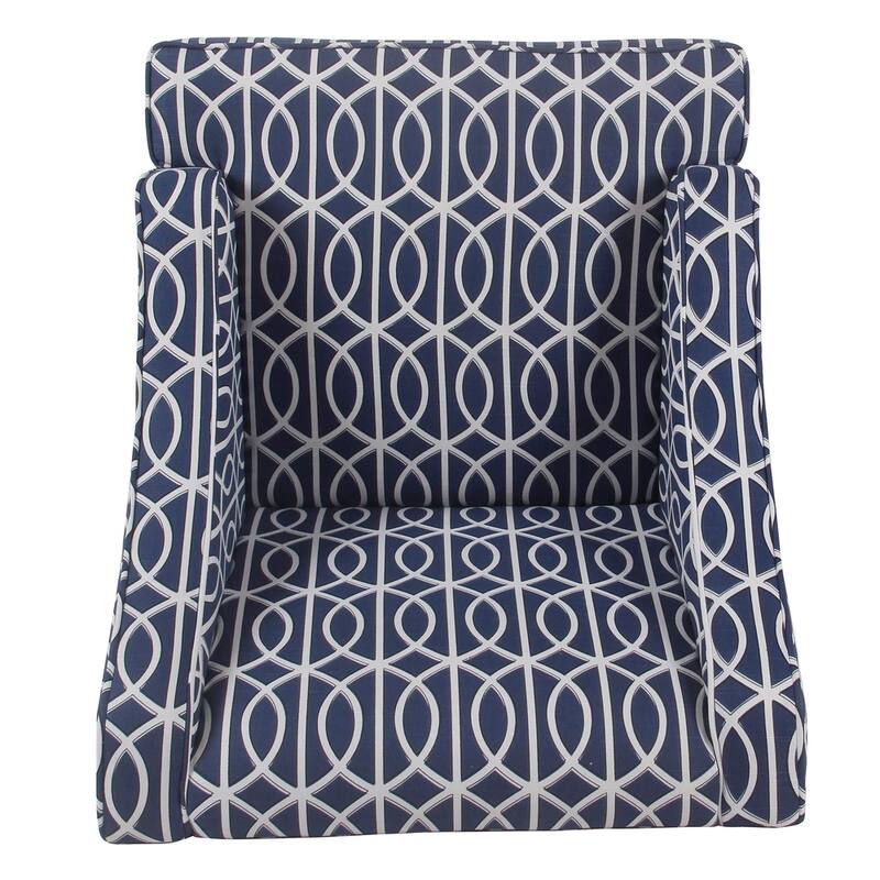 Porch & Den Cammy Blue Trellis Swoop Accent Chair