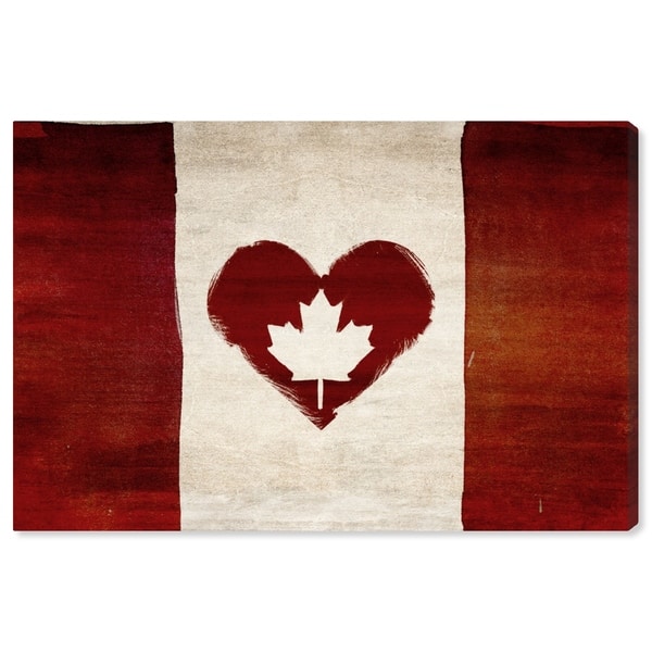 Oliver Gal 'my Canadian Love' Maps And Flags Wall Art Canvas Print 