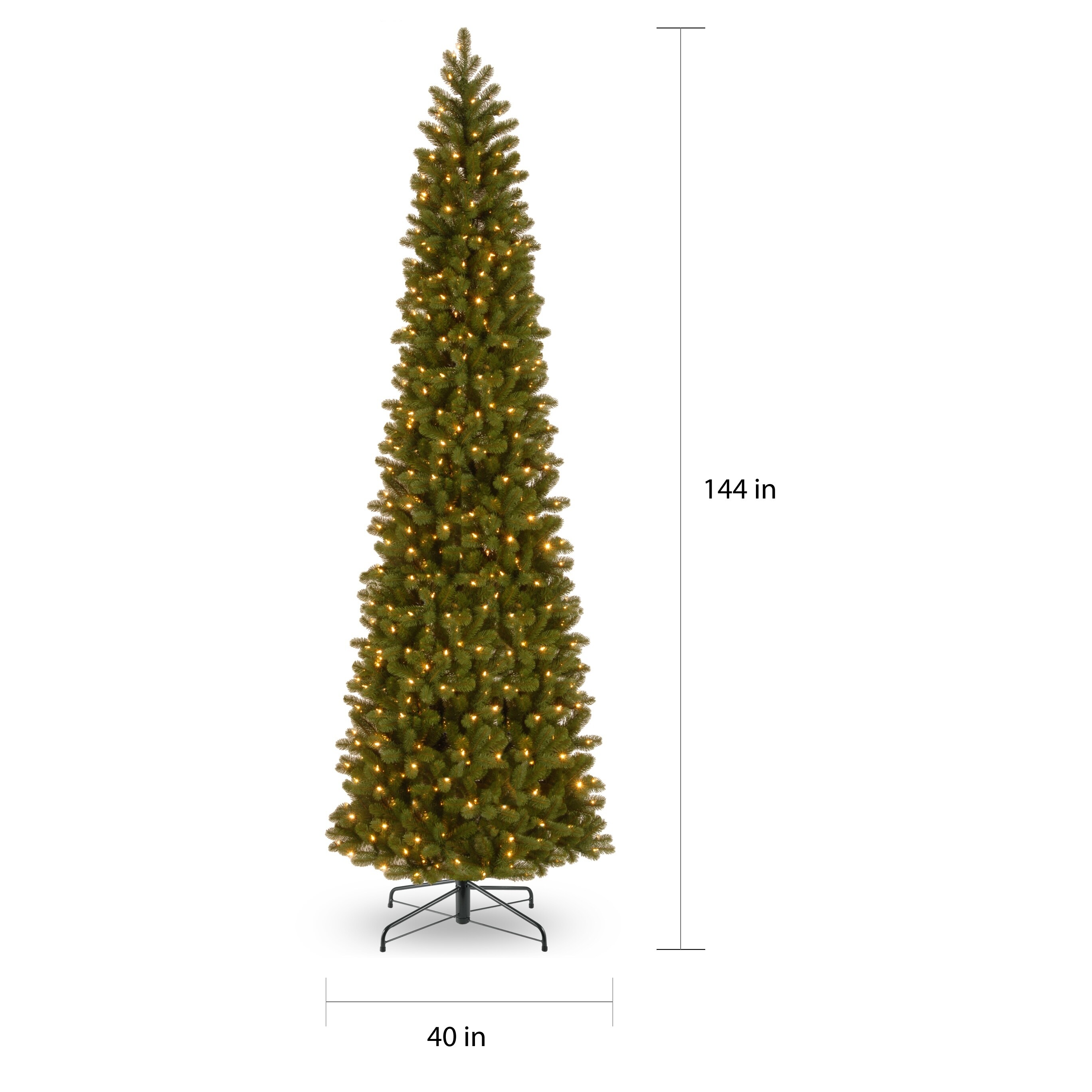 12ft Downswept Douglas Firl Slim Tree With Dual Color Led 12ft Downswept Douglas Firl Slim