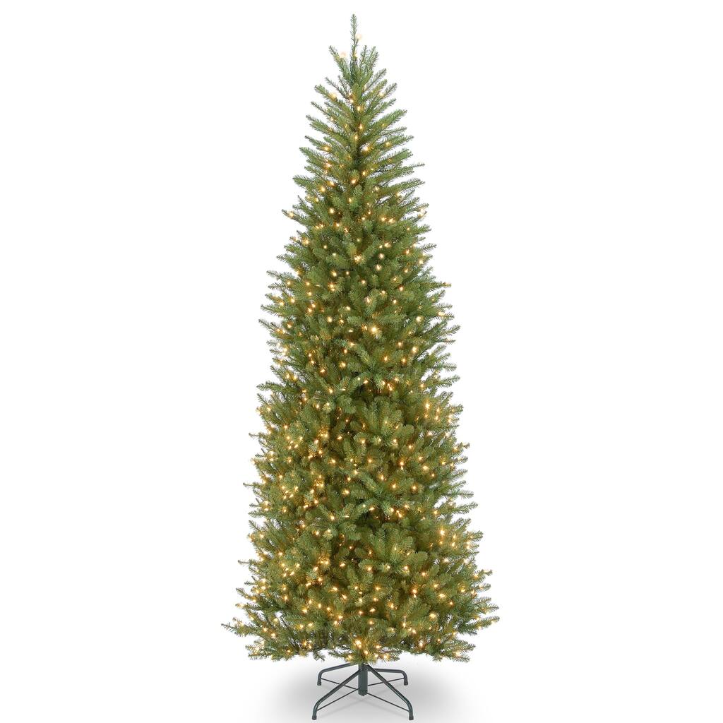 National Tree Company 10 ft. Dunhill Fir Slim Tree with Clear Lights