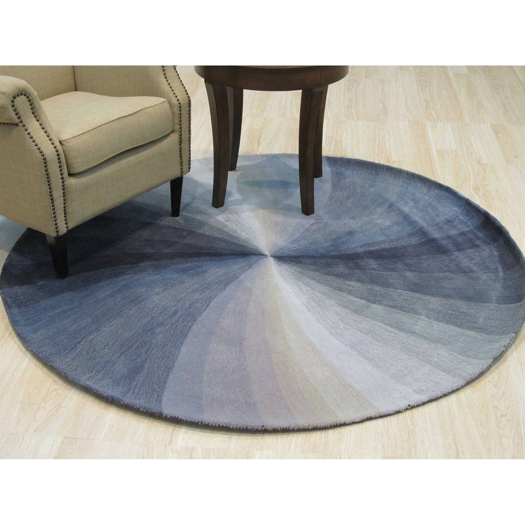Shop Hand Tufted Wool Blue Contemporary Abstract Swirl Rug 6 Round On Sale Overstock 17282994 Modern rug contemporary area rugs multi geometric swirls. overstock com