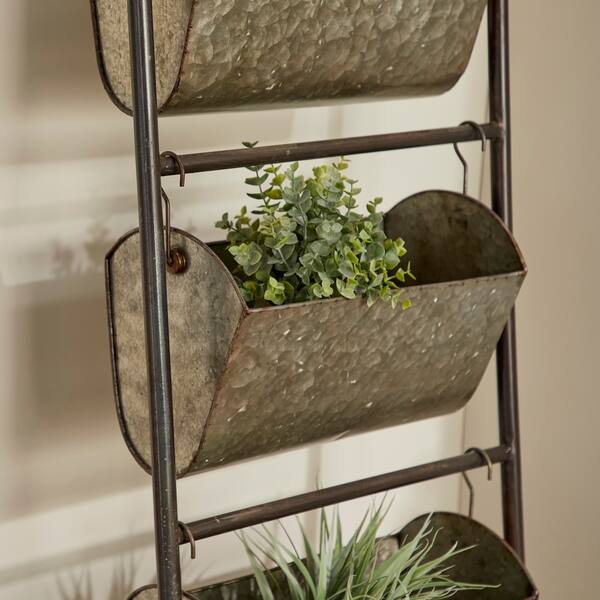 Farmhouse 73 X 17 Inch 5 Tier Gray Leaning Planter By Studio 350 On Sale Overstock 17283773