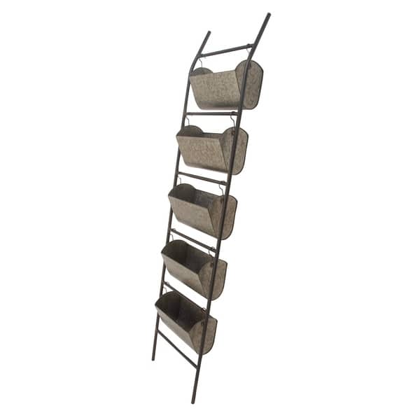 Farmhouse 73 X 17 Inch 5 Tier Gray Leaning Planter By Studio 350 On Sale Overstock 17283773
