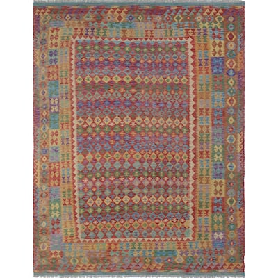 Noori Rug Sangat Kilim Aseeb Red/Gold Rug - 8'3 x 11'7
