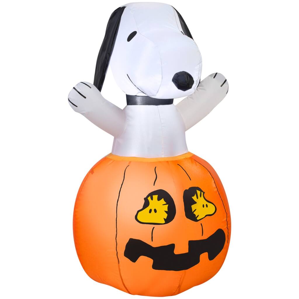 Halloween Airblown Inflatable Snoopy In Pumpkin w/Woodstock