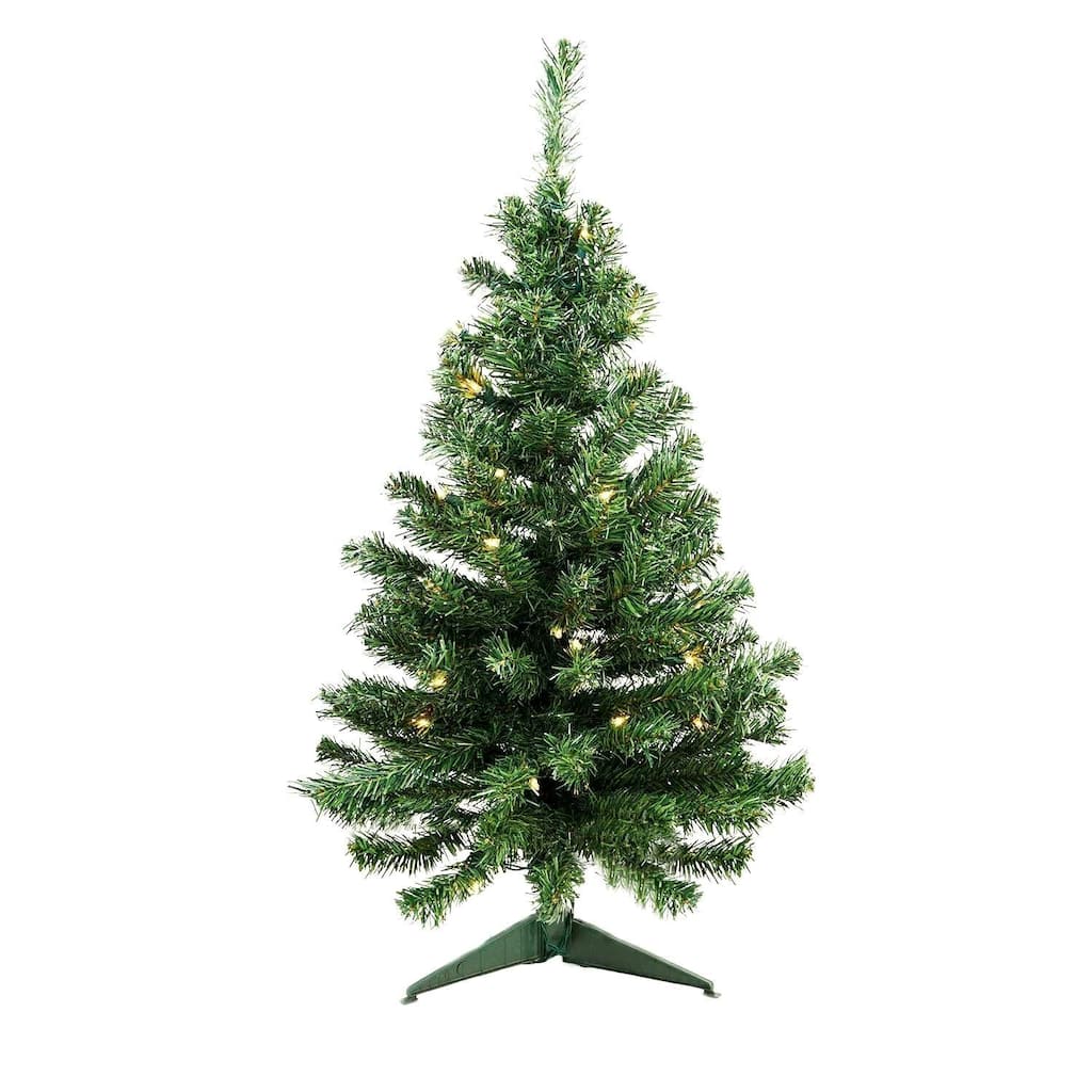 3' Pre-Lit Green Medium Niagara Pine Artificial Christmas Tree - Clear Lights.