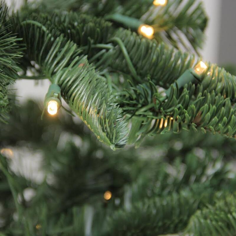 9' Pre-Lit Layered Noble Fir Artificial Christmas Tree - Warm Clear LED Lights