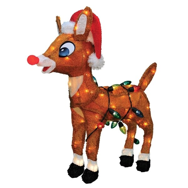 24 pre lit soft tinsel rudolph the red nosed reindeer christmas yard art - Rudolph The Red Nosed Reindeer Christmas Decorations 24 pre lit soft tinsel rudolph the red nosed reindeer christmas yard art - Rudolph The Red Nosed Reindeer Christmas Decorations