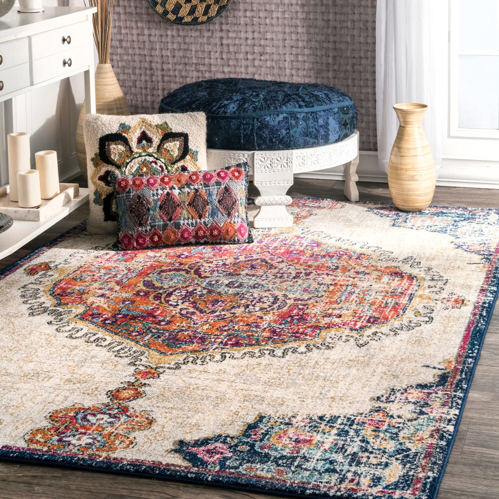 5' x 7' 5 Multi nuLOOM Yasmin Medallion Boho Area Rug 5' x 7' 5 Multi nuLOOM Yasmin Medallion Boho Area Rug