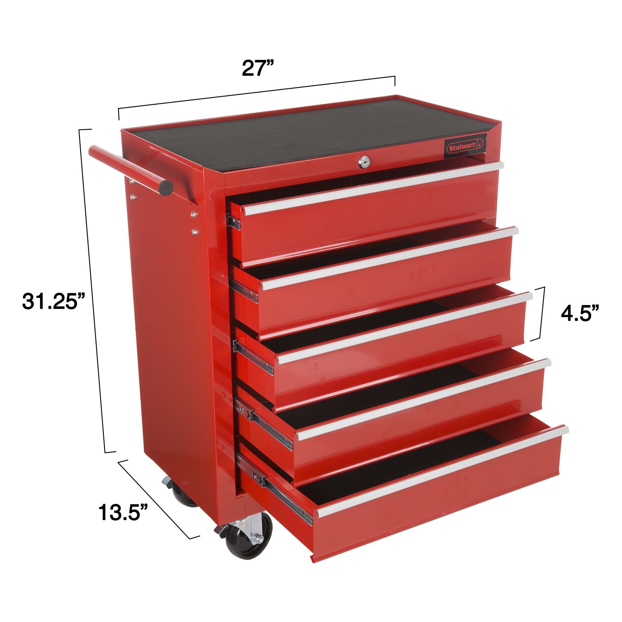 Shop Rolling Tool Box Cabinet 5 Drawer Portable Storage Chest