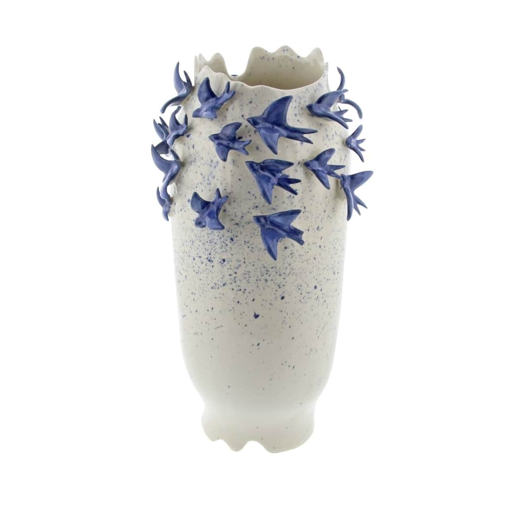 White Ceramic 3D Bird Decorative Vase