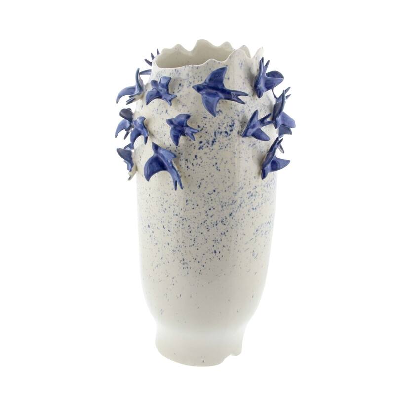 White Ceramic 3D Bird Decorative Vase