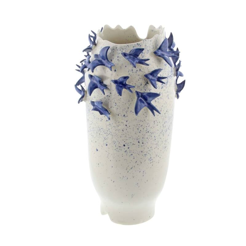 White Ceramic 3D Bird Decorative Vase